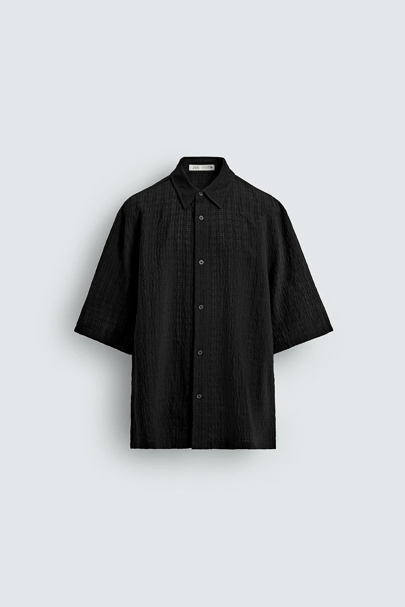 CHEMISE RELAXED FIT EN JACQUARD À CARREAUX