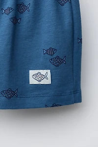 FISH PRINT SHORTS