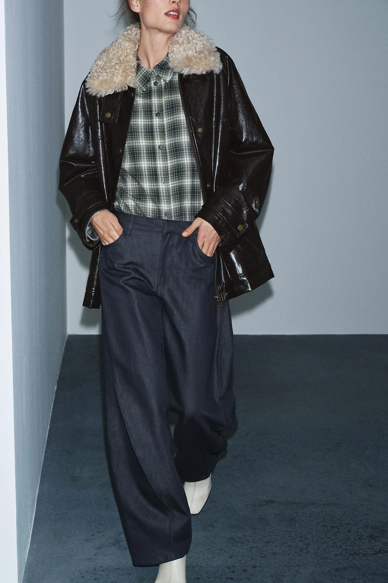 FAUX FUR COLLAR JACKET ZW COLLECTION