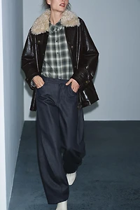 FAUX FUR COLLAR JACKET ZW COLLECTION