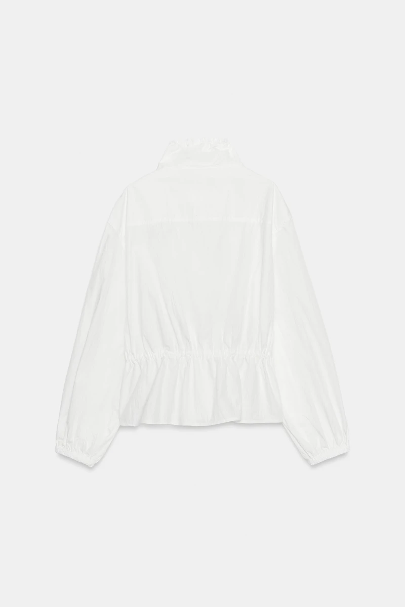 VESTE EN NYLON À COL MONTANT ET LACET