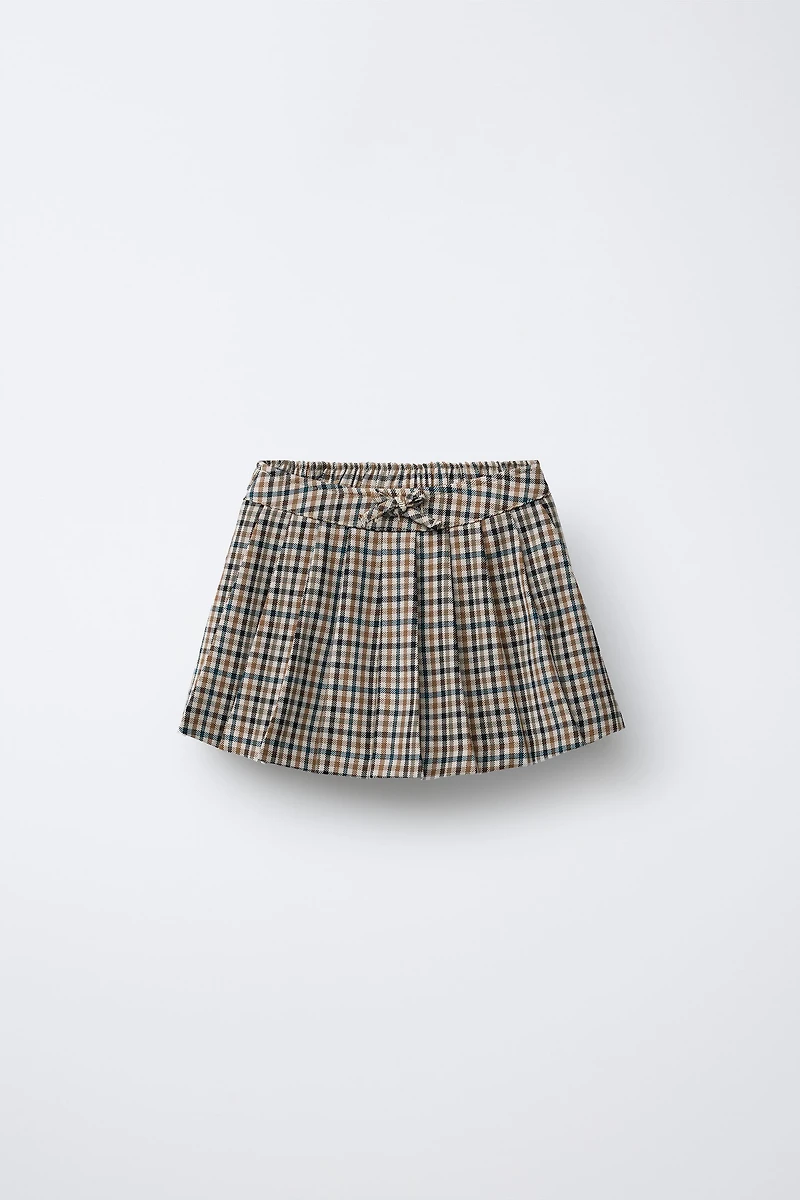 PLAID BOX PLEAT SKORT