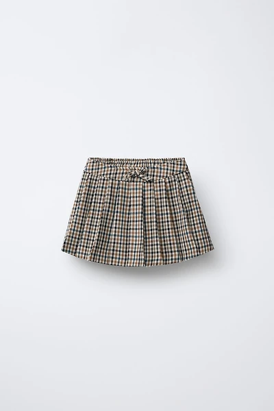 PLAID BOX PLEAT SKORT