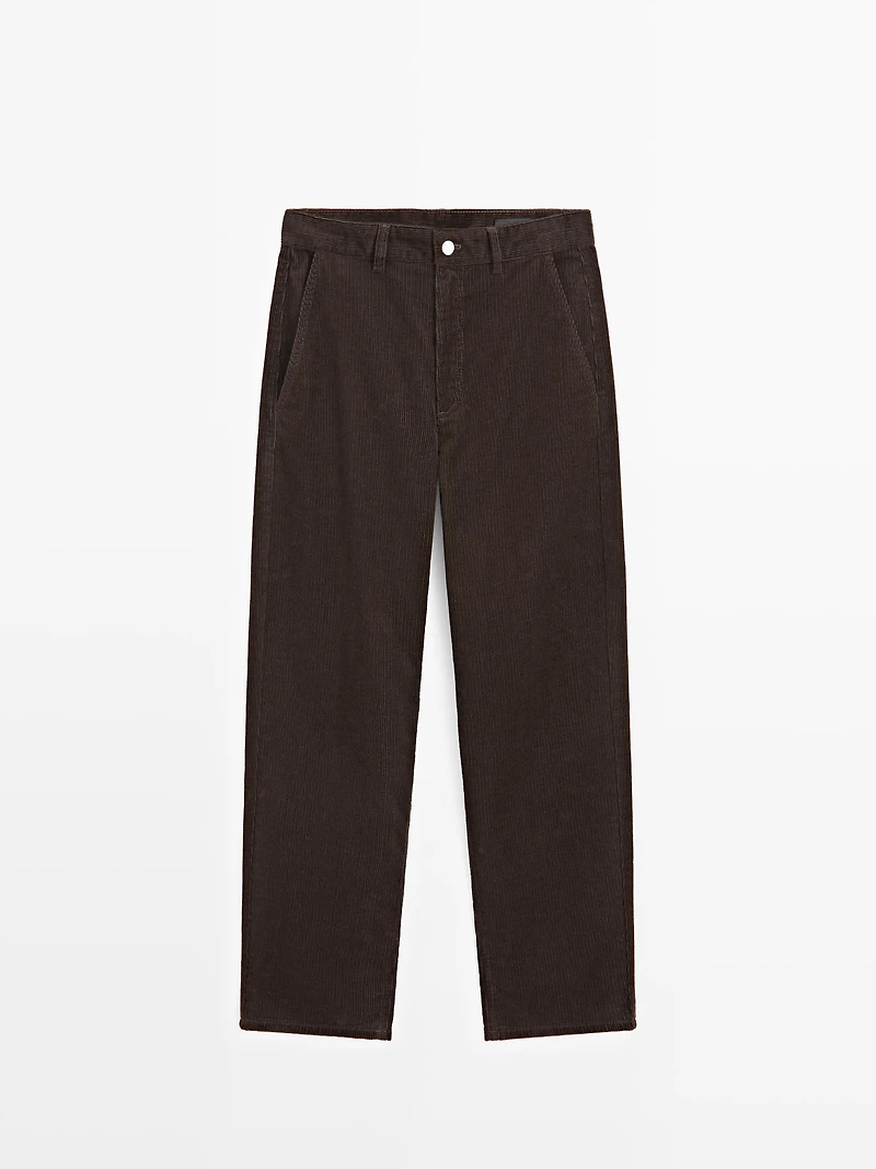 Barrel fit corduroy trousers