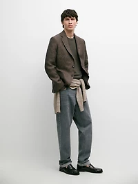 100% linen blazer with pocket details