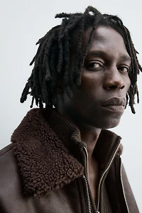 BLOUSON MATIÈRE SYNTHÉTIQUE DOUBLE FACE