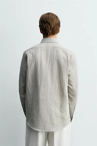 PLAID LINEN-COTTON SHIRT
