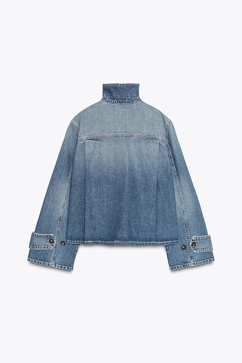 TRF HIGH COLLAR DENIM JACKET