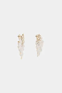 JEWELED LEAF EARRINGS