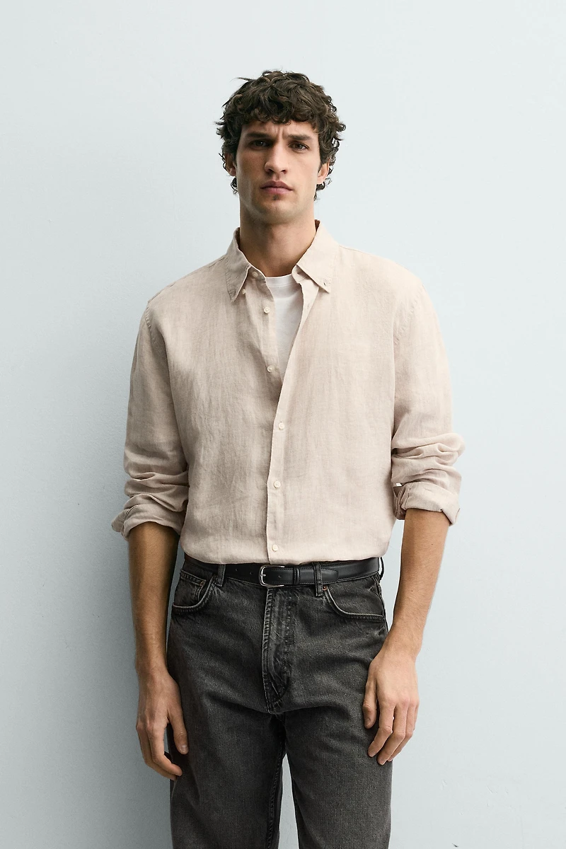 REGULAR FIT 100% LINEN SHIRT