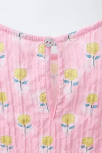 FLORAL PRINT RUFFLED TOP