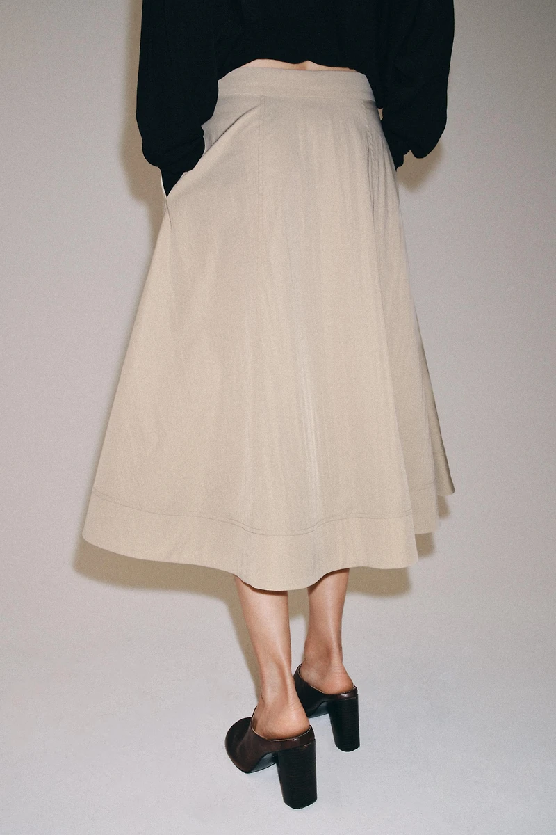 ZW COLLECTION CAPE MIDI SKIRT