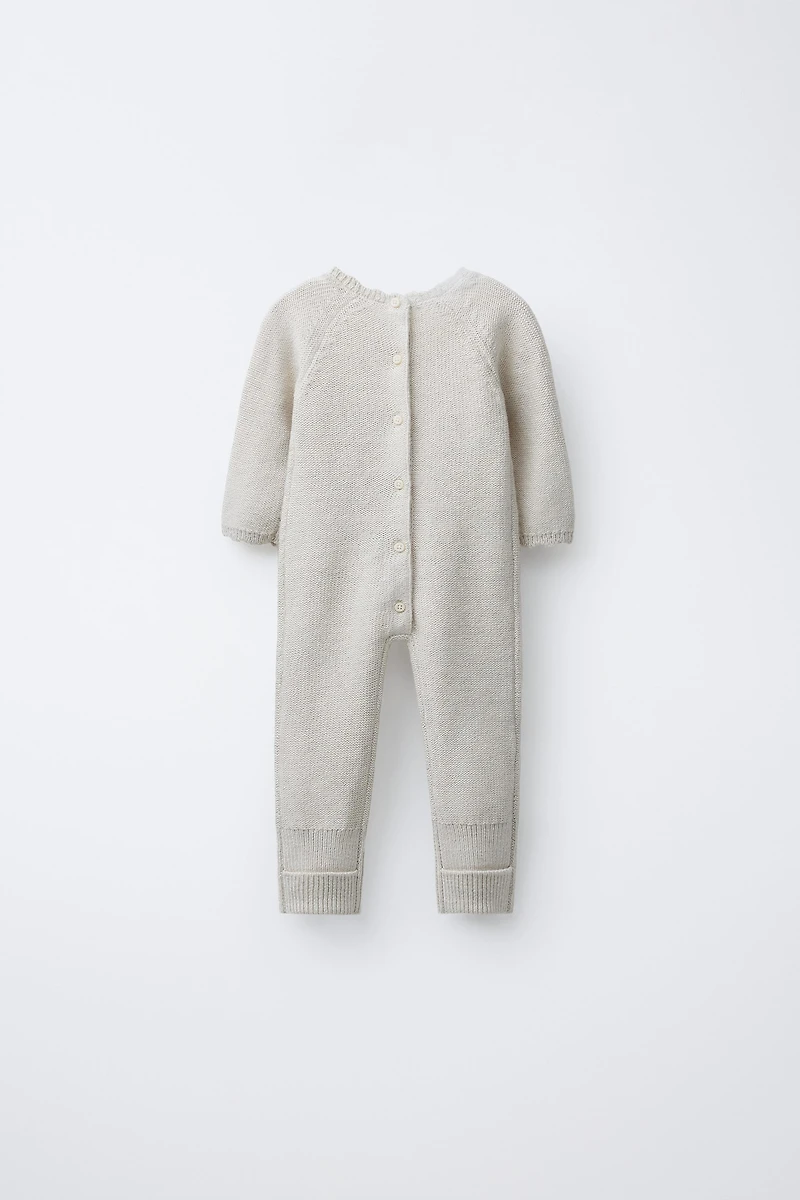 EMBROIDERED FLORAL KNIT JUMPSUIT