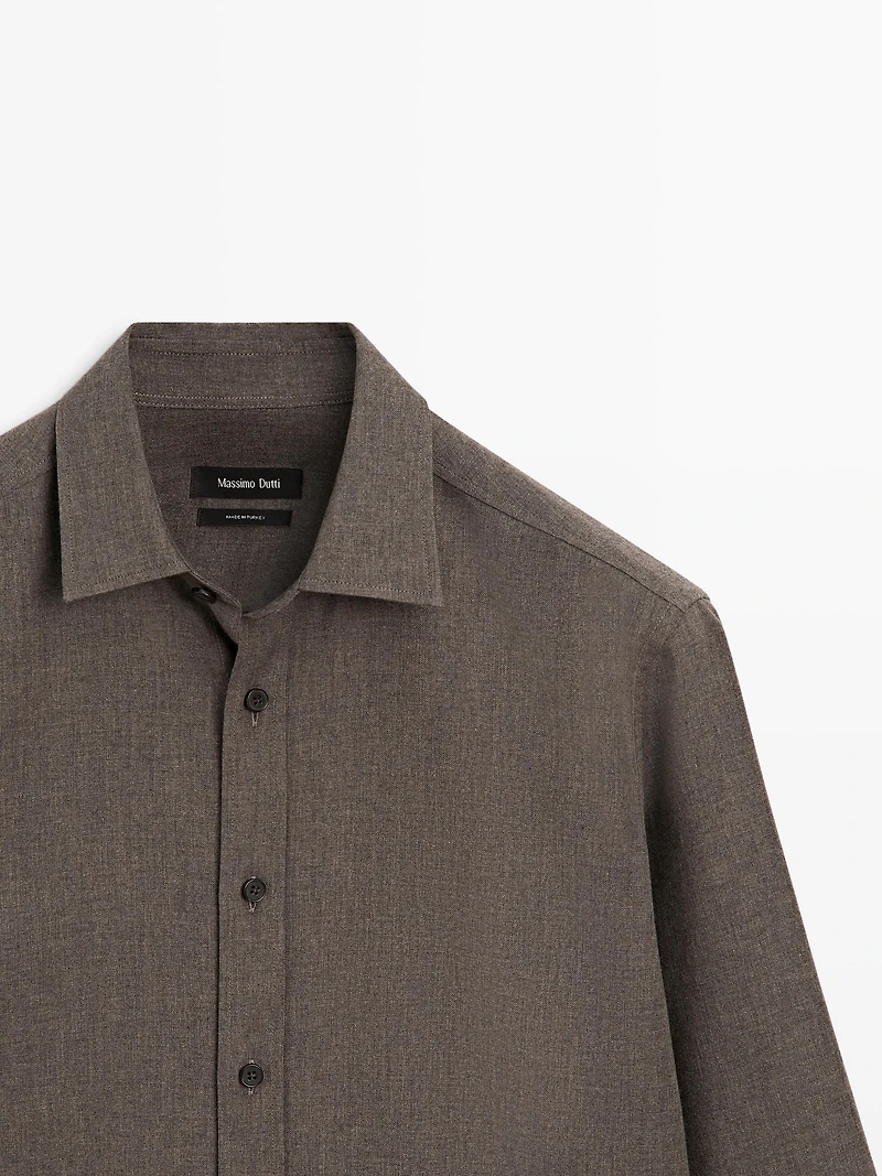 Regular fit melange shirt