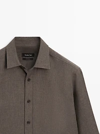 Regular fit melange shirt