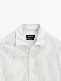 Regular fit striped linen shirt