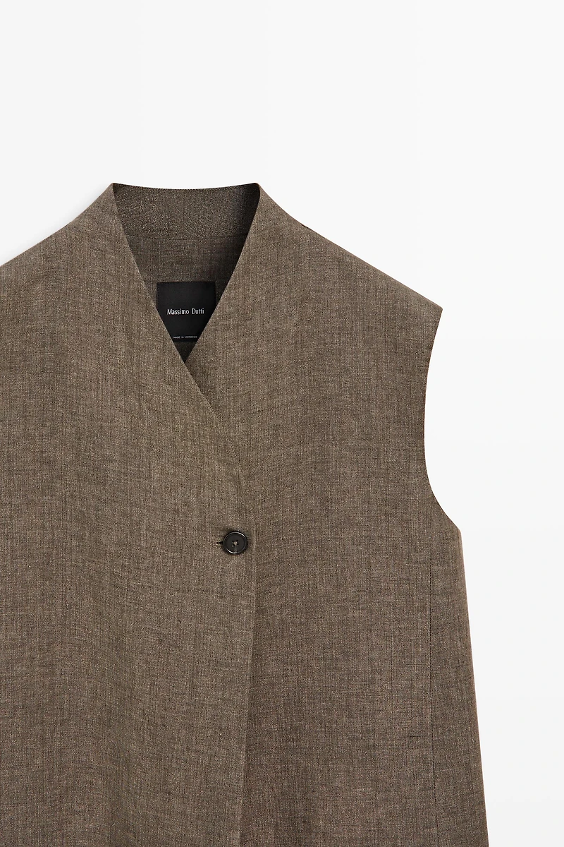 Linen melange waistcoat