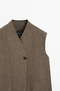 Linen melange waistcoat