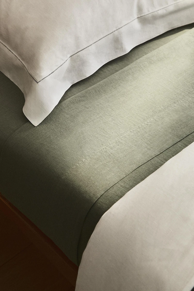 WASHED LINEN FLAT SHEET (140 GSM)
