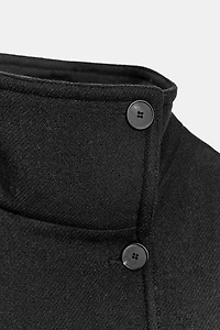 HIGH NECK WOOL BLEND SHORT COAT