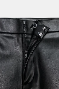 FAUX LEATHER FLARE PANTS