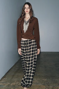 ZW COLLECTION PLAID BALLOON PANTS