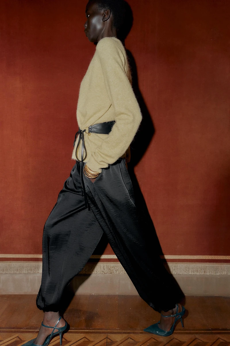 PANTALON BOUFFANT SATINÉ