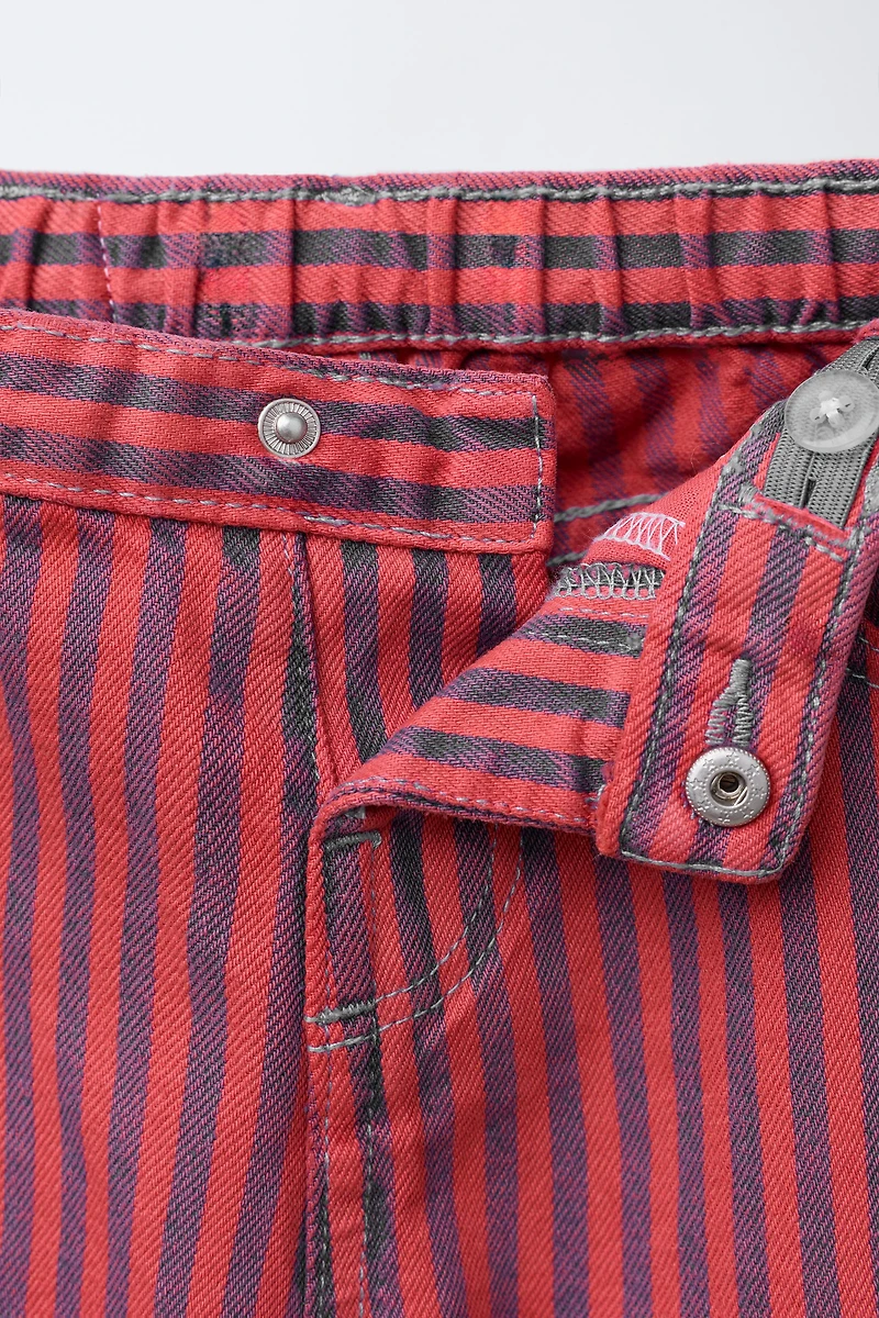 STRIPED STRAIGHT TWILL PANTS