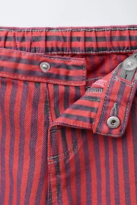 STRIPED STRAIGHT TWILL PANTS