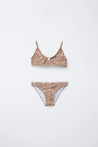 6-14 YEARS/ ANIMAL PRINT CUT-OUT BIKINI