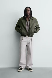 WASHED EFFECT FAUX SUEDE JACKET