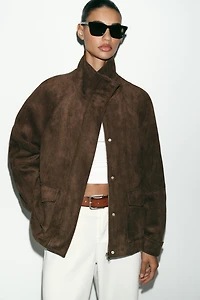 FAUX SUEDE POCKET JACKET