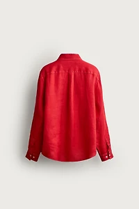 100% LINEN REGULAR FIT OVERSHIRT