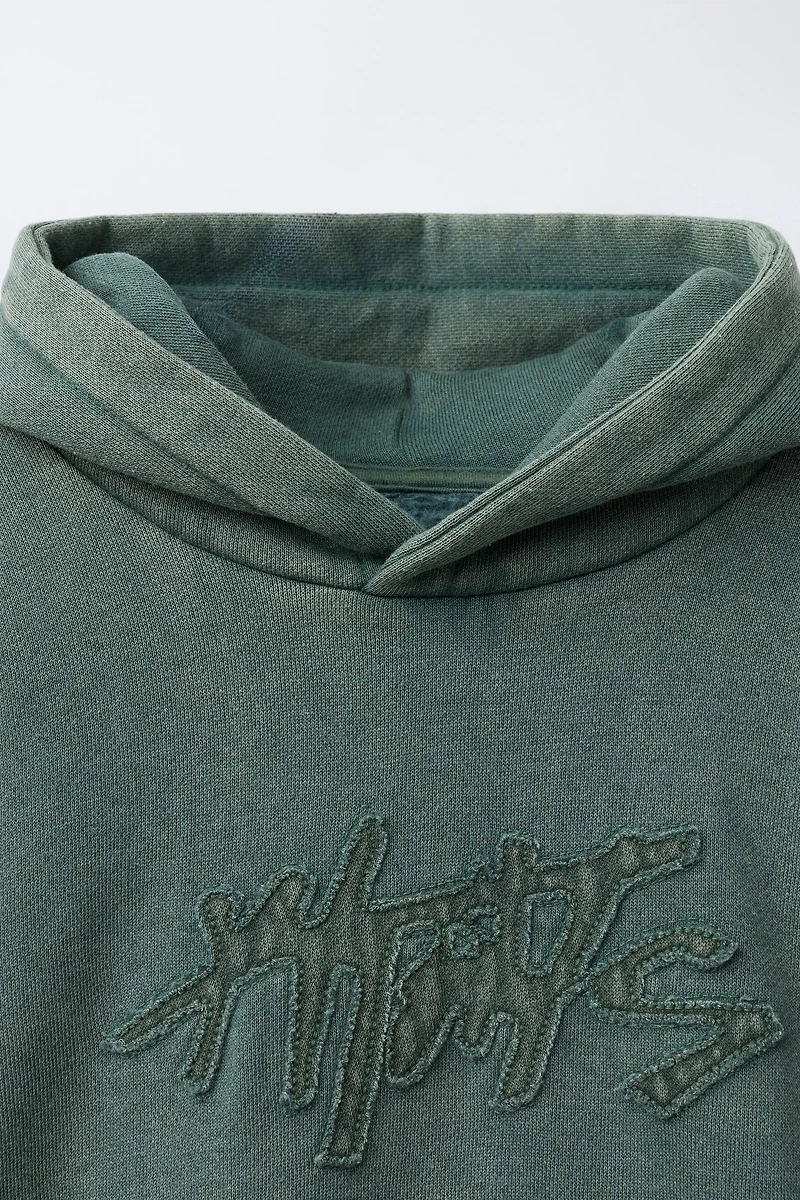 DOUBLE SLEEVE WASHED EFFECT SWEATSHIRT
