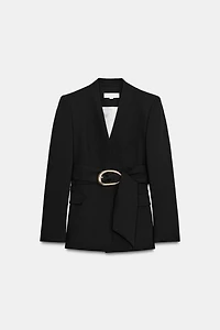GOLD BUCKLE BELTED BLAZER SET