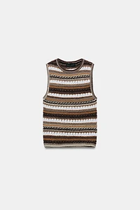 TEXTURED STRIPED KNIT TOP