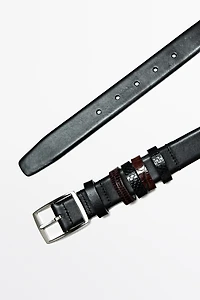 Leather belt with 5 loops - STUDIO