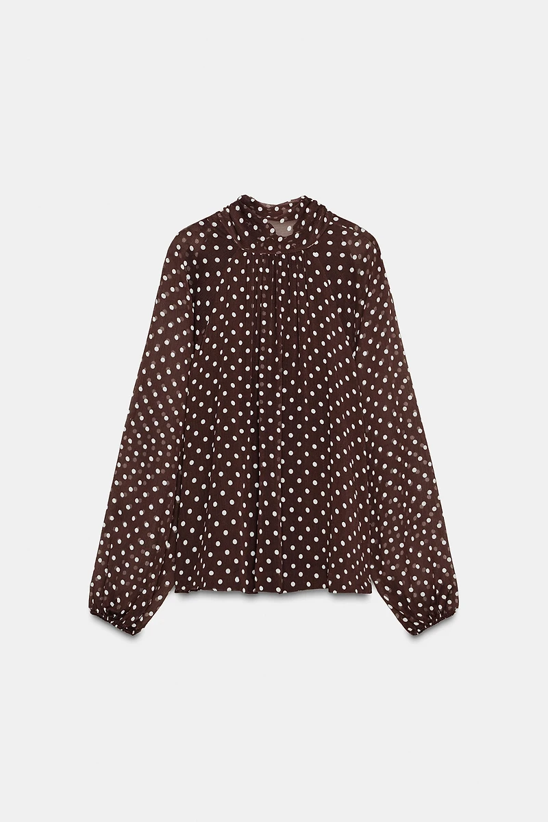 POLKA DOT BLOUSE WITH BOW