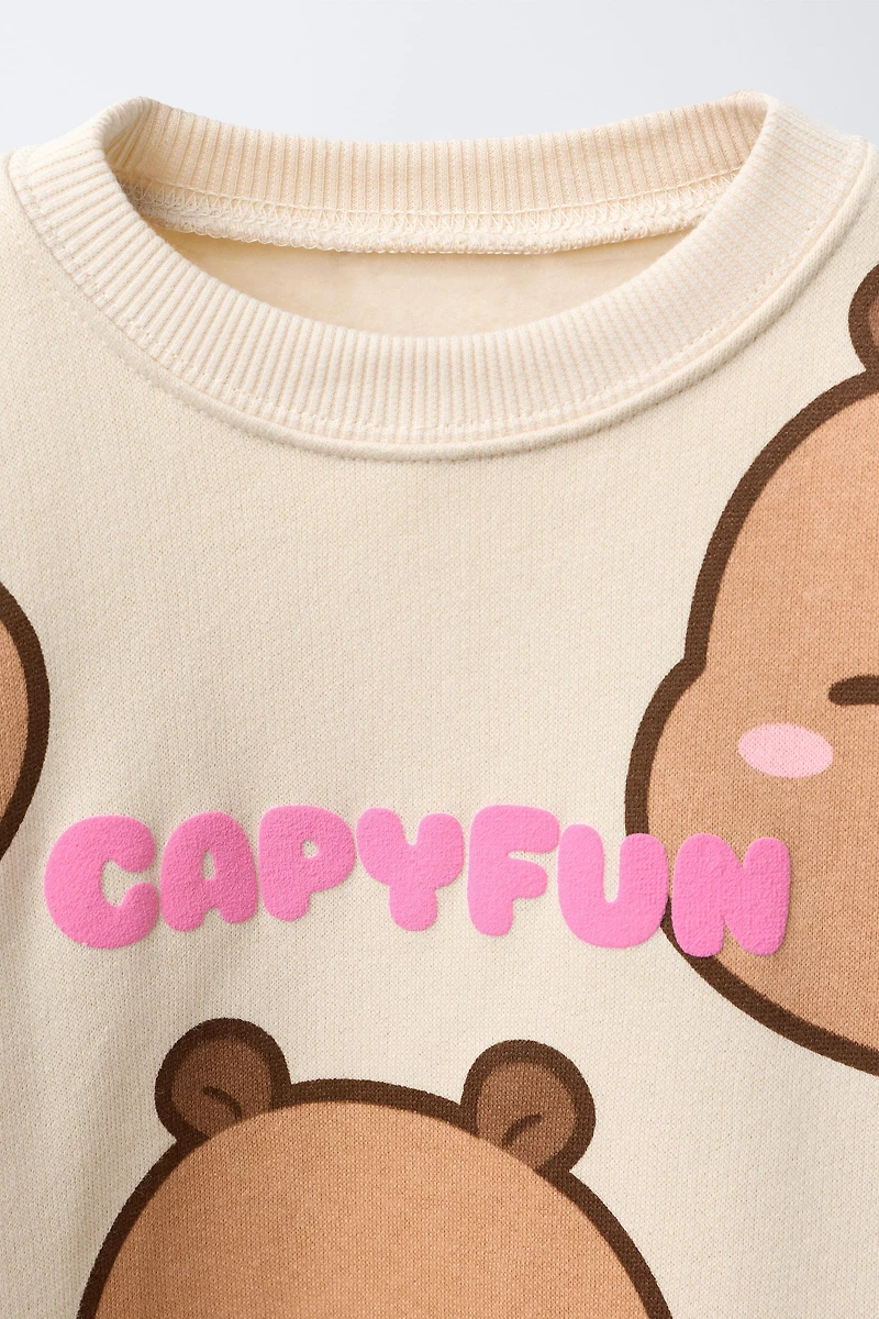 CAPYBARA CAPYFUN © RIB SWEATSHIRT AND LEGGING SET