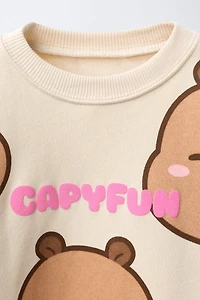 CAPYBARA CAPYFUN © RIB SWEATSHIRT AND LEGGING SET