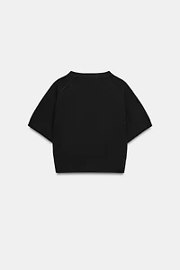 CROPPED KNIT JACKET WITH ZIPPER
