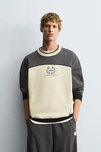 COLOR BLOCK PRINTED SWEATSHIRT