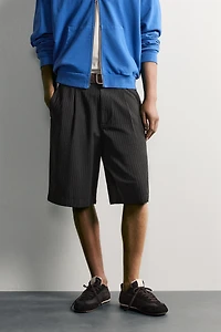 PINSTRIPE BAGGY FIT SHORTS