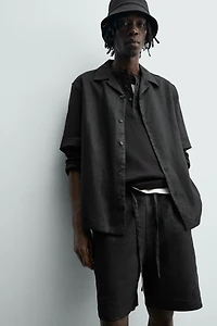 100% LINEN RELAXED FIT SHORTS