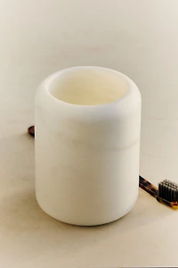 WHITE MARBLE BATHROOM TUMBLER