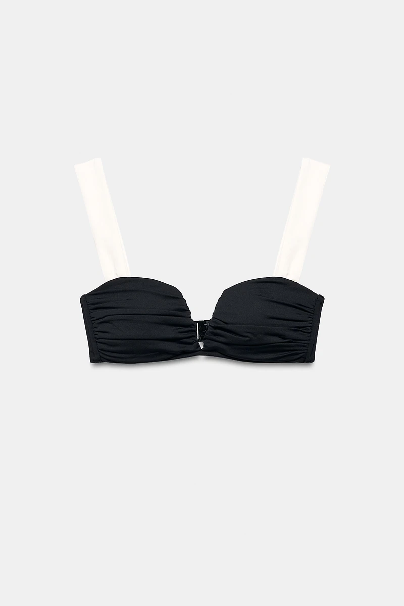CONTRAST STRAP BIKINI TOP