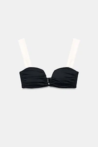 CONTRAST STRAP BIKINI TOP