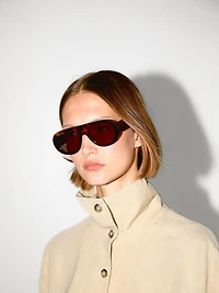 High neck linen blend bomber jacket