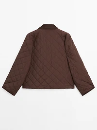 Short lightweight jacket with corduroy detail