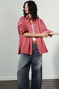 CHEMISE OVERSIZE EN POPELINE RAYÉE